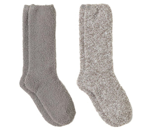 Barefoot Dreams CozyChic 2-Pair Sock Set  (Stone, Rose, Pewter)