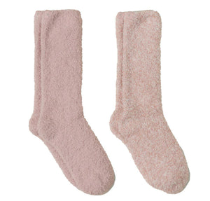 Barefoot Dreams CozyChic 2-Pair Sock Set  (Stone, Rose, Pewter)