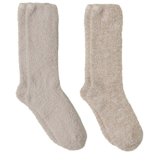 Barefoot Dreams CozyChic 2-Pair Sock Set  (Stone, Rose, Pewter)