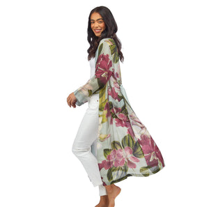 Garden Floral Robe  (Aqua, Pink, Blue)