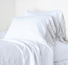 Load image into Gallery viewer, IN STOCK Bella Notte Linens Frida Pillowcase, White, Sterling (Retired Color)
