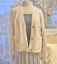 Load image into Gallery viewer, Marshmallow Fleece Cropped Cardigan, Almond
