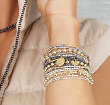 Load image into Gallery viewer, Enewton Silver Faceted Hematite Grateful Pattern 5mm Bead Bracelet
