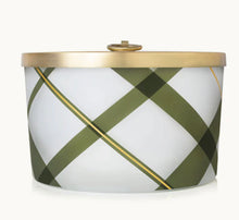 Load image into Gallery viewer, Frasier Fir Frosted Glass Plaid Large 3 Wick Poured Candle
