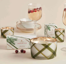 Load image into Gallery viewer, Frasier Fir Frosted Glass Plaid Large 3 Wick Poured Candle
