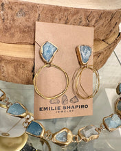 Load image into Gallery viewer, Emilie Shapiro Guardian Hoops Earring (Aquamarine, Ruby)
