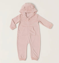 Load image into Gallery viewer, Barefoot Dreams LuxeChic Baby Bear Onesie, Dusty Rose
