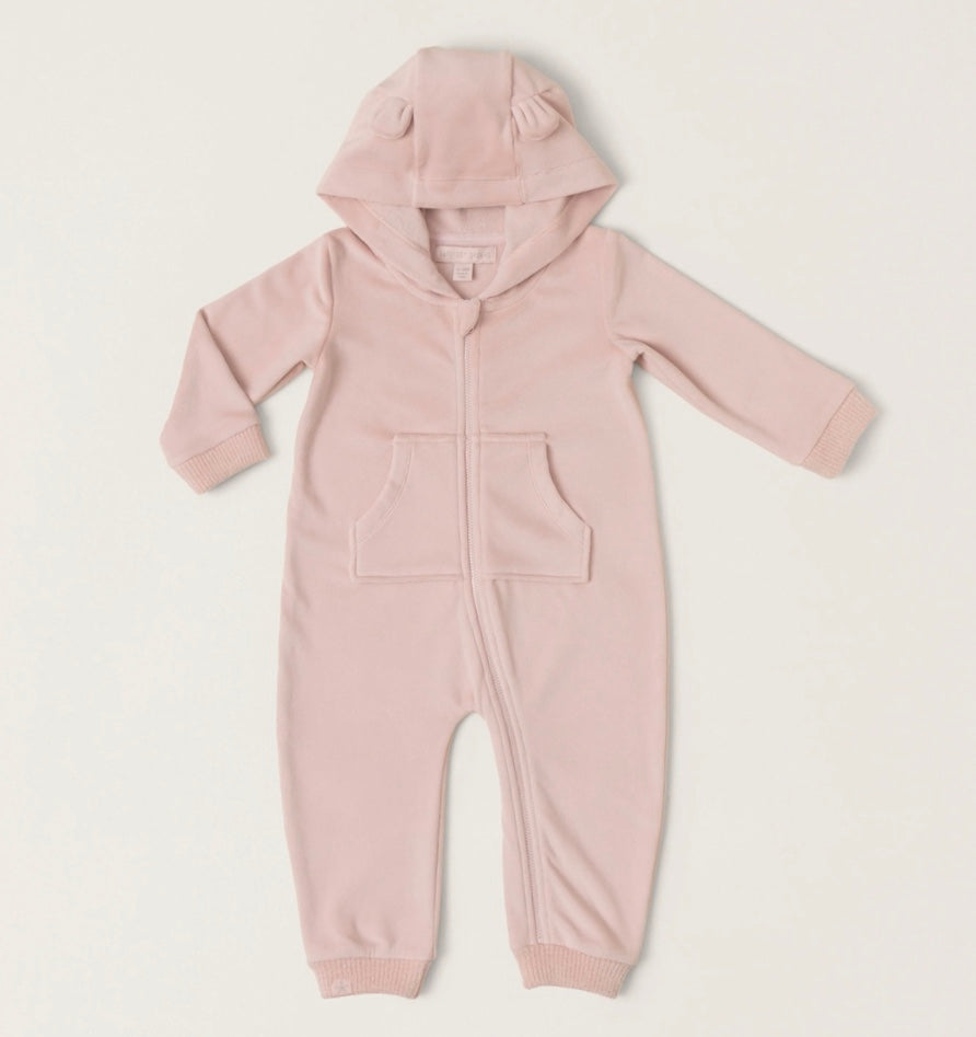 Barefoot Dreams LuxeChic Baby Bear Onesie, Dusty Rose