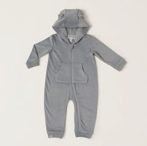 Barefoot Dreams LuxeChic Baby Bear Onesie, Moonbeam