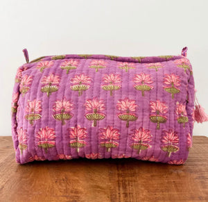 Block Print Large Cosmetic Pouch (7 Styles)