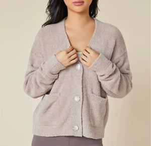 Solid Marshmallow Crop Cardigan