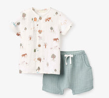 Load image into Gallery viewer, Elegant Baby On The Farm Organic Cotton Muslin Top &amp; Shorts
