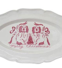 Load image into Gallery viewer, Stoneware Merry Christmas Staffordshire Dogs Platter

