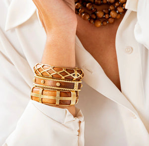 Capucine de Wulf Gaia Hinged Teak Bangle
