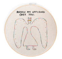 Load image into Gallery viewer, Angels Watching Over You Embroidery Hoop
