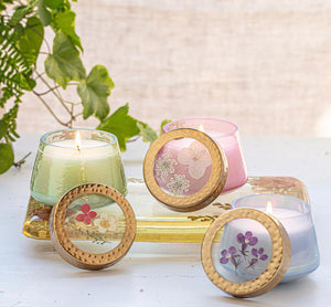 Watercolor Pressed Floral Candles, Small (2 Styles)