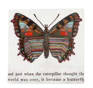 Butterfly Art in Wooden Frame, 8x8"