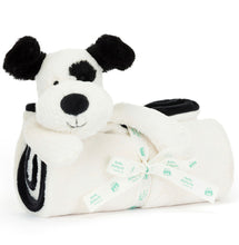Load image into Gallery viewer, Jellycat Bashful Black and Cream Puppy Blankie
