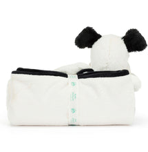 Load image into Gallery viewer, Jellycat Bashful Black and Cream Puppy Blankie
