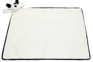 Jellycat Bashful Black and Cream Puppy Blankie