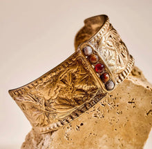 Load image into Gallery viewer, Wide Bronze Cuff With Ombre Stones (2 Styles)
