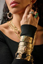 Load image into Gallery viewer, Wide Bronze Cuff With Ombre Stones (2 Styles)
