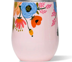 Corkcicle + Rifle Paper Lively Floral Stemless Wine Cup (Blush, Cream)
