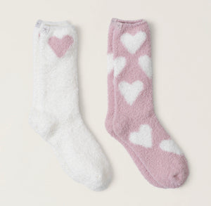 Barefoot Dreams CozyChic Heart Print Sock Set