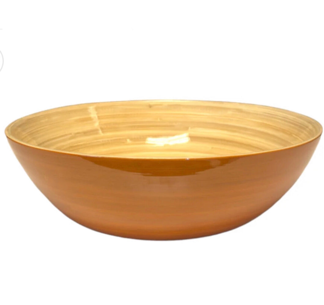 Bamboo Classic Serving Bowl (Caramel, Red, Dark Green)
