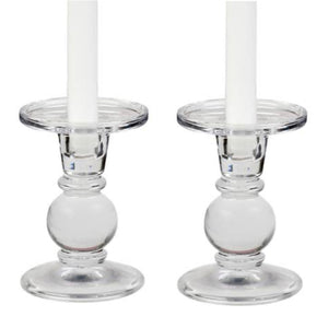 Classic Glass Candlesticks, Pair