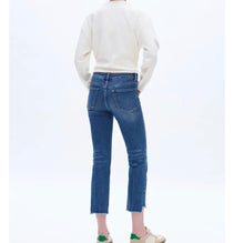 Load image into Gallery viewer, Bayeas High Rise Straight Ankle Jean With Raw Edge
