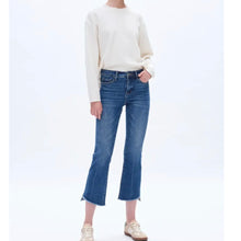 Load image into Gallery viewer, Bayeas High Rise Straight Ankle Jean With Raw Edge
