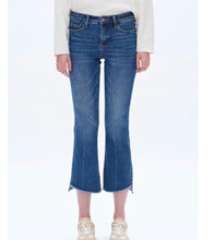 Load image into Gallery viewer, Bayeas High Rise Straight Ankle Jean With Raw Edge
