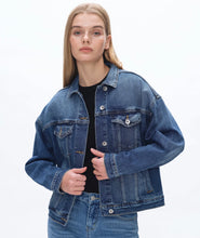 Load image into Gallery viewer, Bayeas Oversized Drop Shoulder Denim Jacket, Indigo
