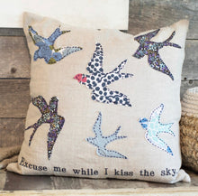 Load image into Gallery viewer, Bluebird Kiss the Sky Pillow
