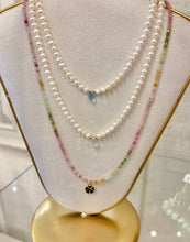 Load image into Gallery viewer, Cristina V Tourmaline Beaded Necklace with Flower Charm
