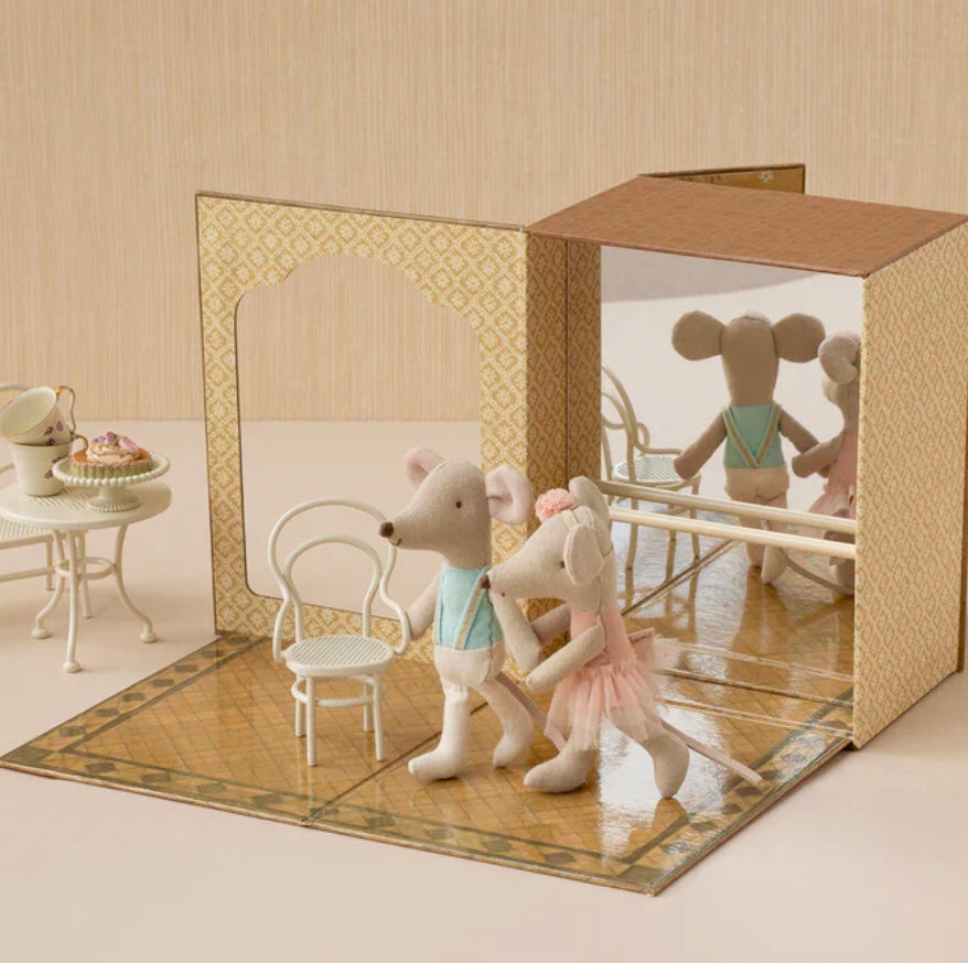 Maileg Ballet Mice Dance Studio, Little Sister & Brother