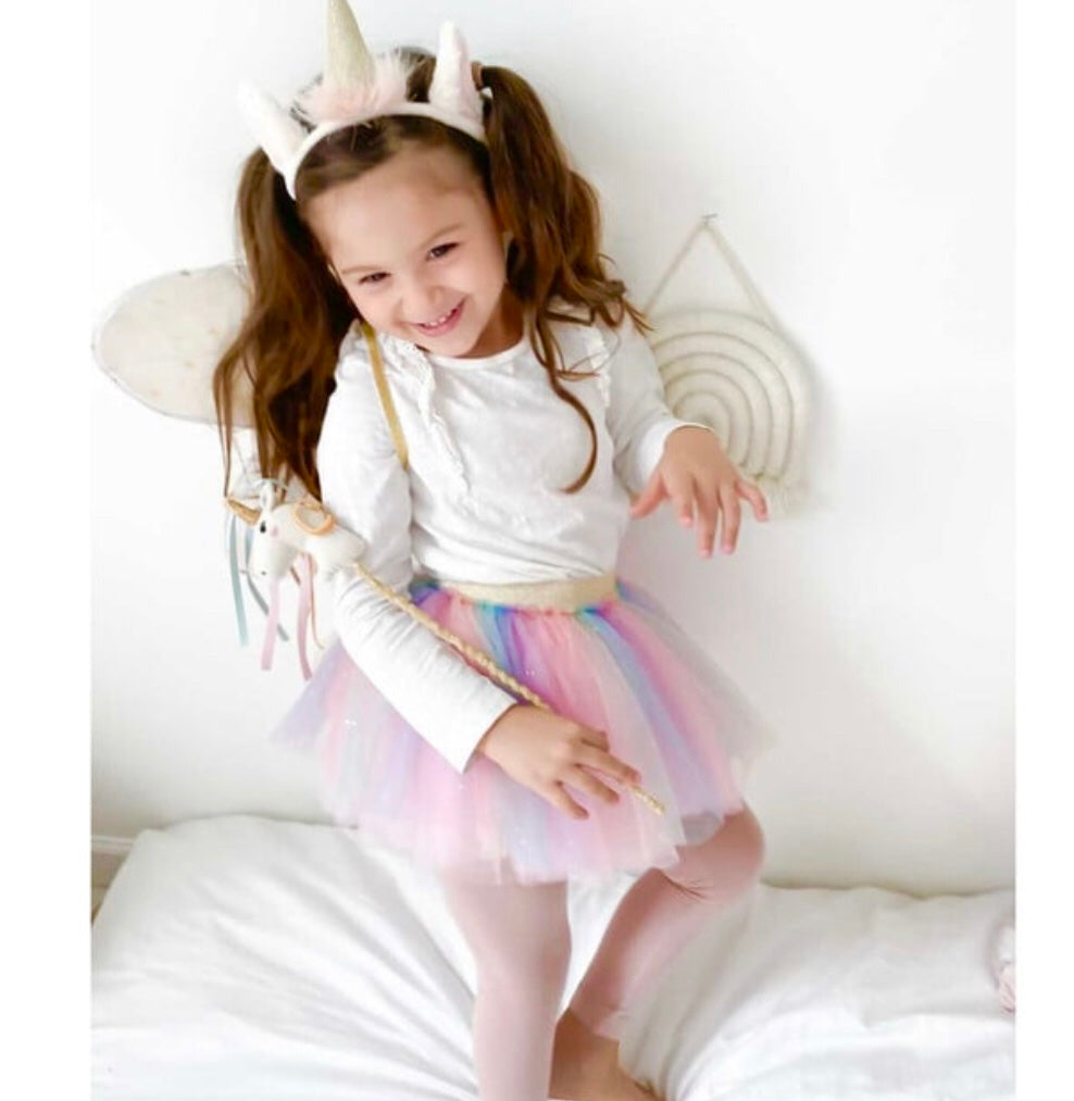 Mon Ami Rainbow Tutu & Unicorn Headband Set