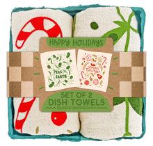 Load image into Gallery viewer, Hand Printed Cotton Dish Towel Set (4 Styles)

