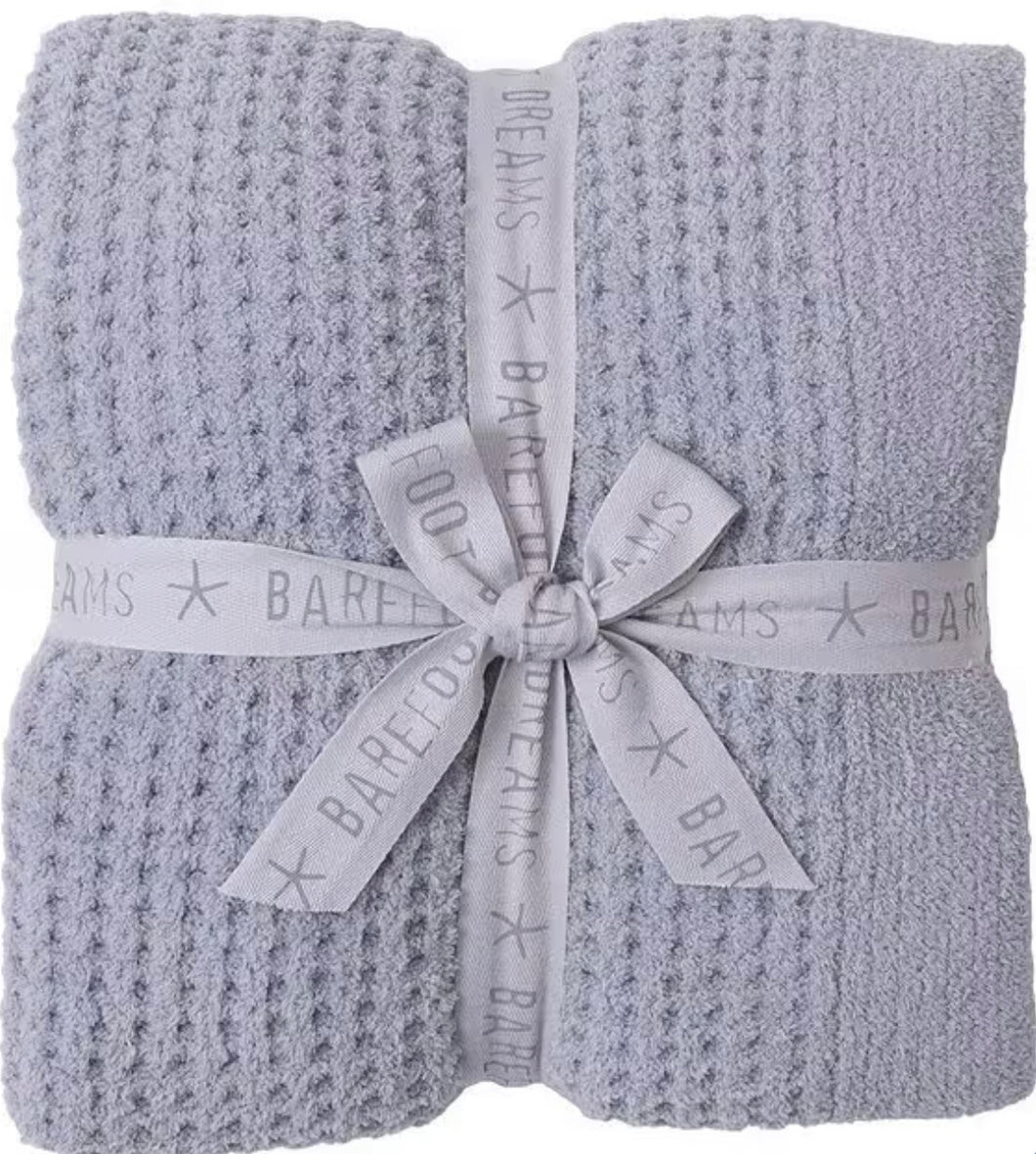 Barefoot Dreams CozyChic Waffle Throw, Moonwater