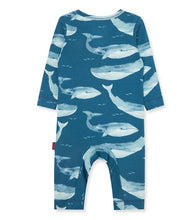 Load image into Gallery viewer, Milkbarn Blue Whale Bamboo Stretch Long Sleeve Romper
