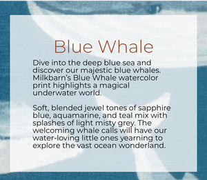 Milkbarn Blue Whale Bamboo Stretch Long Sleeve Romper