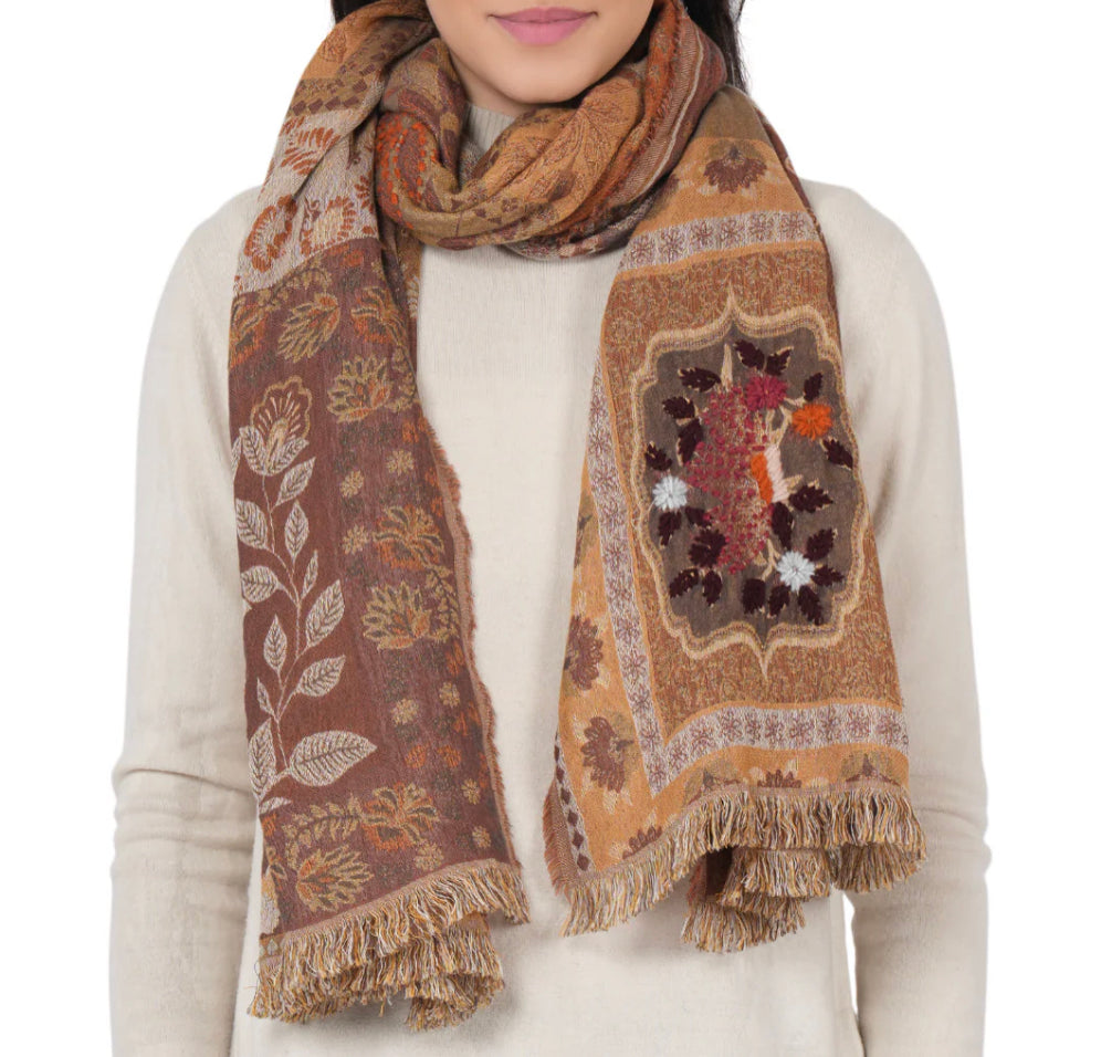 Juniper Patchwork Cotton/Wool Scarf