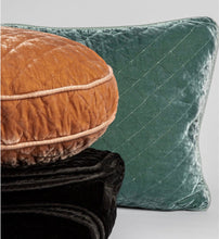 Load image into Gallery viewer, IN STOCK Bella Notte Linens Silk Quilted Velvet Round Pillow, Cloud
