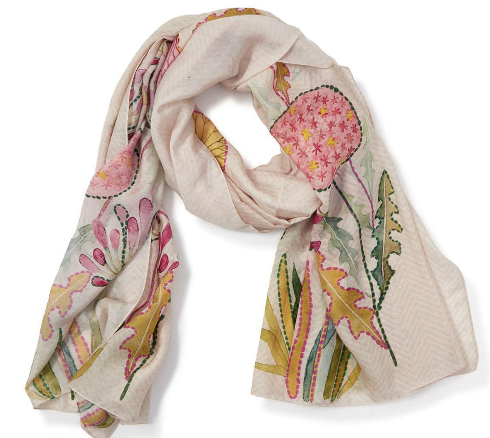 Pop Flowers Pink Scarf