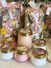 Load image into Gallery viewer, Rose + Oud Tall Pressed Floral Candle
