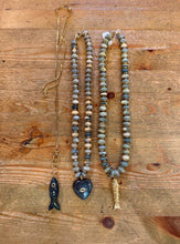 Load image into Gallery viewer, Opal Beaded Necklace with Koi Fish Pendant
