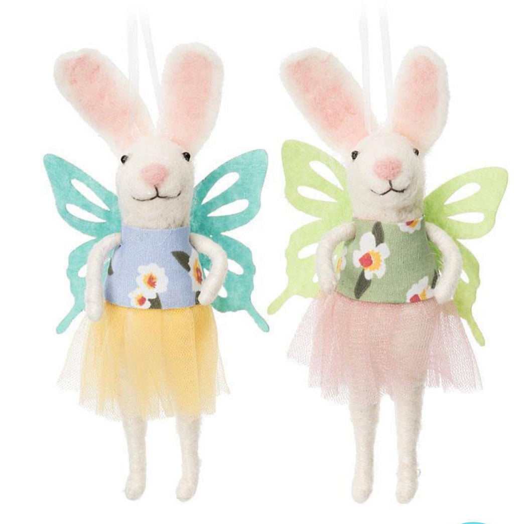 Felt Bunny with Wings Ornament (2 Styles)