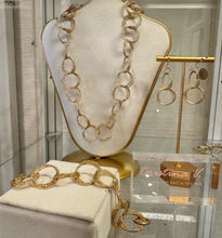 Load image into Gallery viewer, Cristina V Etched Circle Chain Earrings
