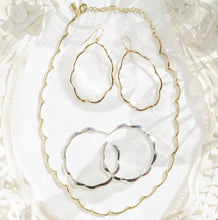 Load image into Gallery viewer, Waxing Poetic Reverie Scallop Hoop Earrings, Sterling Silver
